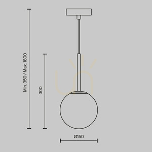 Lampă suspendată Maytoni Basic form MOD321PL-01G1, aurie, sticlă albă Ø15 cm, E14 small 7