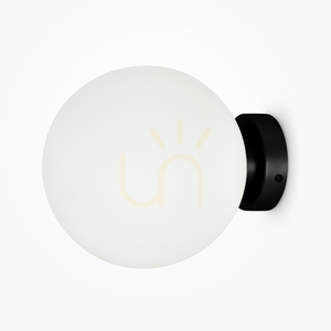 Aplică Maytoni Basic form MOD321WL-01B1 neagră, glob alb 20 cm, E14 small 0