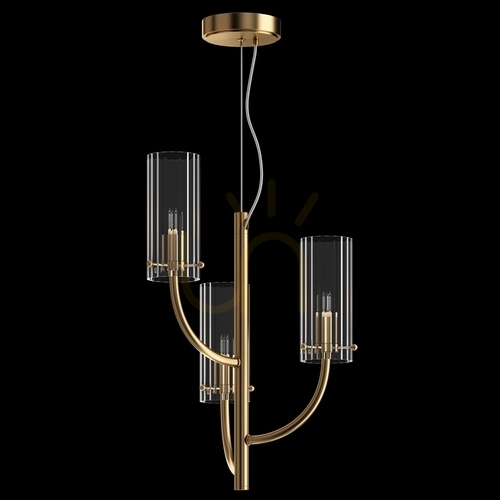 Verifica Lustră suspendată Maytoni ARCO MOD223PL-03BS alamă, 3 × G9, sticlă striată, Ø 35 cm