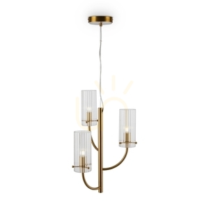 Lustră suspendată Maytoni ARCO MOD223PL-03BS alamă, 3 × G9, sticlă striată, Ø 35 cm small 3