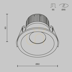 Corp de iluminat încastrat ZOOM DL034-01-06W3K-B IP65 Maytoni small 7