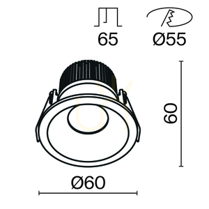 Corp de iluminat încastrat ZOOM DL034-01-06W3K-B IP65 Maytoni small 9