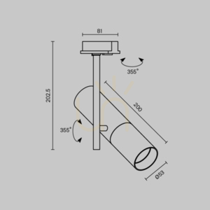 Spot pentru șină de curent monofazată Maytoni Elti TR005-1-GU10-BG negru-auriu GU10 small 7