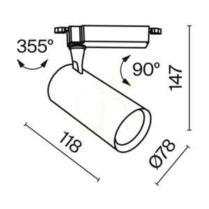 VUORO TR003-1-10W3K-S-B reflector pentru bară Maytoni small 10