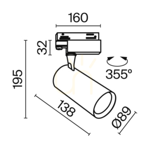 Proiector pe șină trifazată VUORO negru LED 26 W 3000 K CRI90 Maytoni TR029-3-26W3K-S-B small 8