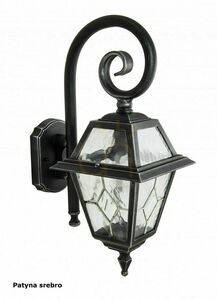 Lampă de perete exterior SU-MA Witraż negru patină vitraliu K 3012/1/N small 3