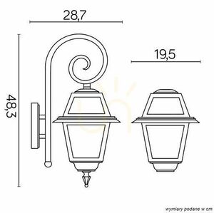 Lampă de perete exterior SU-MA Witraż negru patină vitraliu K 3012/1/N small 7