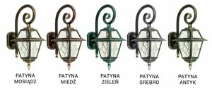 Lampă de perete exterior SU-MA Witraż negru patină vitraliu K 3012/1/N small 9