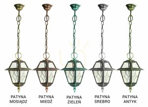 Lampă suspendată exterior SU-MA Witraż negru patină aluminiu sticlă K 1018/1/N small 4
