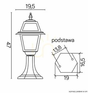 Lampă de grădină SU-MA negru patină aluminiu și sticlă 47 cm K 4011/1/N small 3