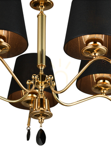 Candelabru Jupiter EGIDA 1795, 5 × E27, auriu cu abajururi negre, 74 × 80 cm small 1
