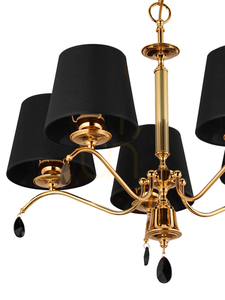 Candelabru Jupiter EGIDA 1795, 5 × E27, auriu cu abajururi negre, 74 × 80 cm small 2