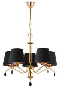 Candelabru Jupiter EGIDA 1795, 5 × E27, auriu cu abajururi negre, 74 × 80 cm small 0