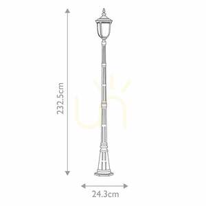 Felinar de grădină pe stâlp Cleveland mare 232,5 cm E27 60W IP44 bronz patinat Elstead small 4