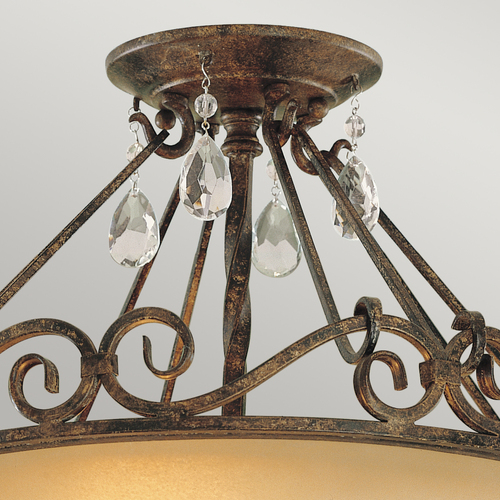 Verifica Plafonieră semi-aplicată Chateau 2xE27 Mocha Bronze cu cristale Elstead