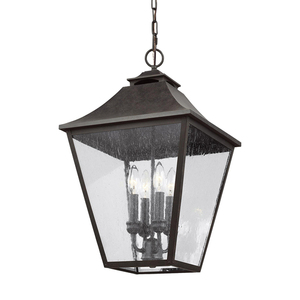 Felinar suspendat exterior Galena pe lanț 4xE14 IP44 maro închis – Elstead Feiss small 1