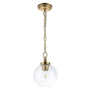 Lustră suspendată mică Tabby - glob din sticlă, 1 sursă de lumină - alamă satinată Elstead small 1
