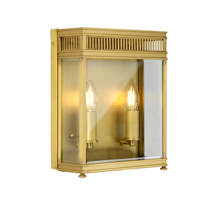 Aplică de exterior Elstead Holborn HL7-M-BB, alamă periată, 2×E14 small 0