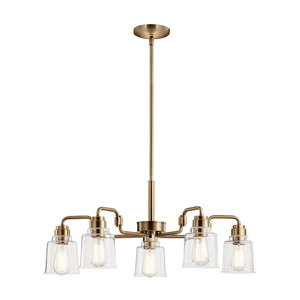 Lustră Aivian - 5 surse de lumină - alamă patinată Elstead small 0