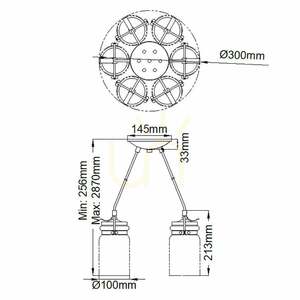 Lustră suspendată Brinley - 6 surse de lumină - alamă periată Elstead small 10