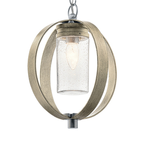 Felinar suspendat de exterior Grand Bank - 1 sursă de lumină - gri antic cu aspect uzat Elstead small 0