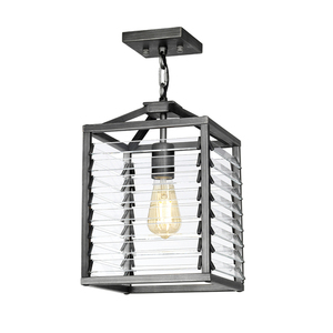 Lustră suspendată Louvre - 1 sursă de lumină - gunmetal, lamele de sticlă Elstead small 2