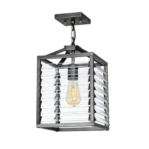 Lustră suspendată Louvre - 1 sursă de lumină - gunmetal, lamele de sticlă Elstead small 3