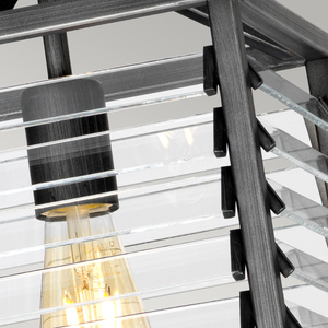 Lustră suspendată Louvre - 1 sursă de lumină - gunmetal, lamele de sticlă Elstead small 4