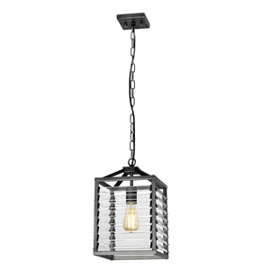 Lustră suspendată Louvre - 1 sursă de lumină - gunmetal, lamele de sticlă Elstead small 0