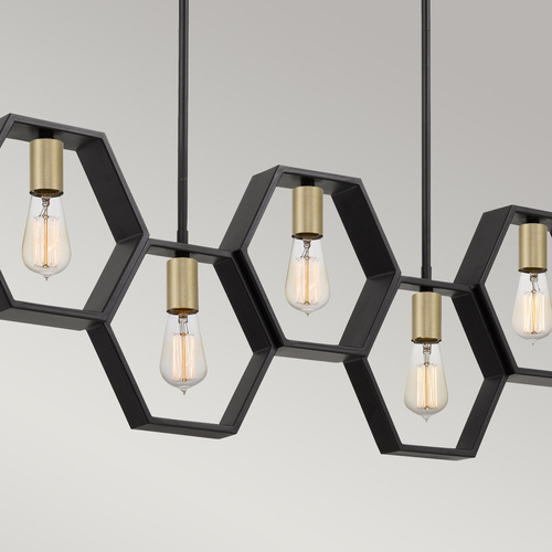 Verifica Pendul liniar Bismarck - 5 surse de lumină - Negru Earth Black Elstead