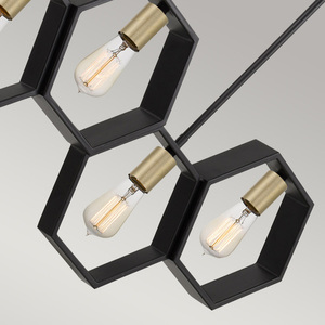 Pendul liniar Bismarck - 5 surse de lumină - Negru Earth Black Elstead small 2
