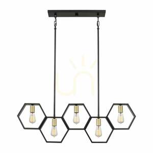 Pendul liniar Bismarck - 5 surse de lumină - Negru Earth Black Elstead small 5