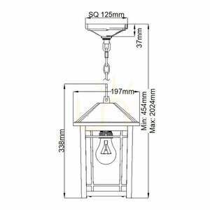 Felinar suspendat de exterior Elstead Cedar Point, negru, 1×E27 small 4