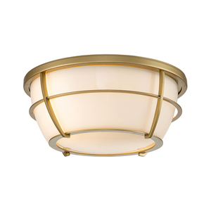 Plafonieră de baie Chance 2xE27 IP44 ø32,7 cm, alamă vopsită și sticlă opal, Quintiesse / Elstead small 0