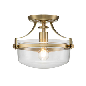 Penn Station 1 Light Semi Flush - alamă periat Elstead small 0