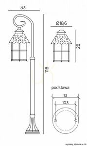 Felinar grădină exterior SU-MA Toledo negru patină 116 cm E27 K 5002/2/R small 4