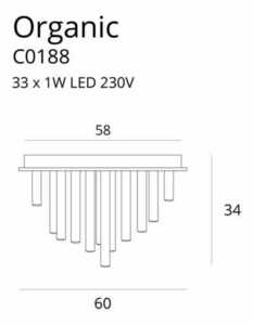 Plafoniera Max Light Organic C0188D aurie LED 33W 60 cm small 1