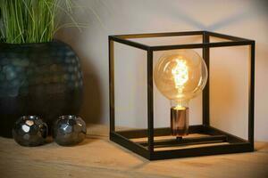 Lampă de masă Lucide ARTHUR E27, neagră cu dulie de culoarea cuprului, 25 cm – 08524/01/30 small 2