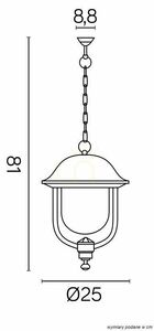 Lampă suspendată exterior SU-MA Prince negru patină E27 60W K 1018/1/O small 2