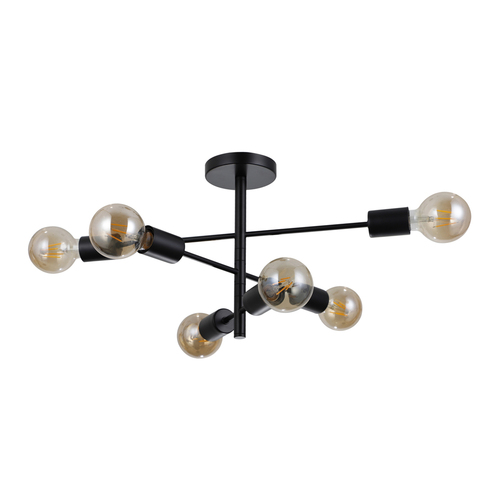 Verifica Lampă suspendată Italux Classic Piansi 6xE27 neagră oțel PND-4025-6-BL