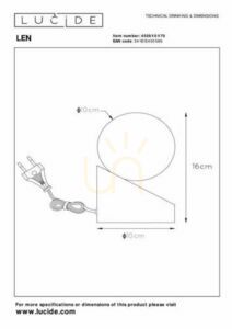 Lampă de masă Lucide LEN aspect lemn închis 1xG9 10 cm 45561/01/70 small 5