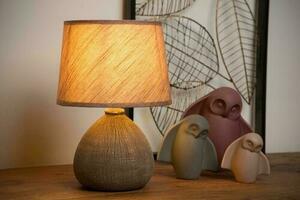 Lampă de masă Lucide RAMZI ceramică bumbac maro Japandi 47506/81/43 small 4