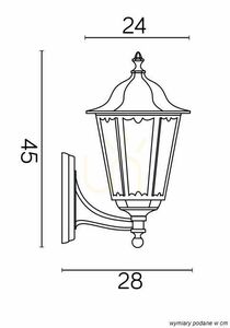 Lampă de perete exterior SU-MA Classic Retro negru patinat aluminiu K 3012/1/D g small 3
