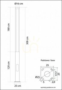 Lampă cu stâlp exterior LED SU-MA Fan Max 300 cm antracit FMAX-3000 small 6
