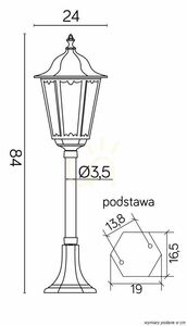 Lampă de grădină exterior SU-MA Retro Classic neagră 84 cm IP43 K 5002/3 small 6
