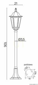 Lampă de grădină retro SU-MA neagră aluminiu 106 cm K 5002/2/M small 3