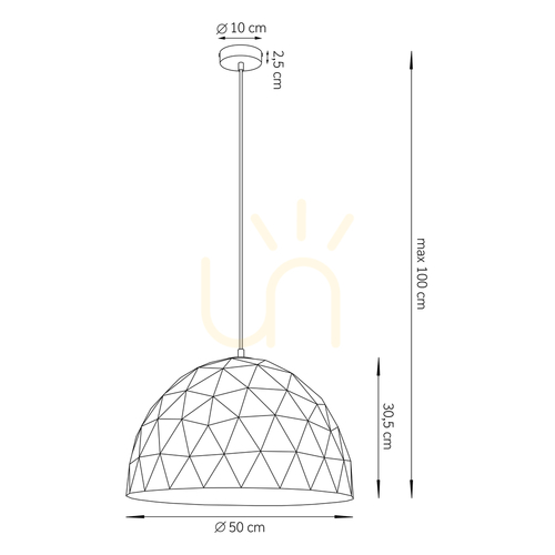 Verifica Lampă suspendată Sigma Diament L alb/auriu 50 cm 31369