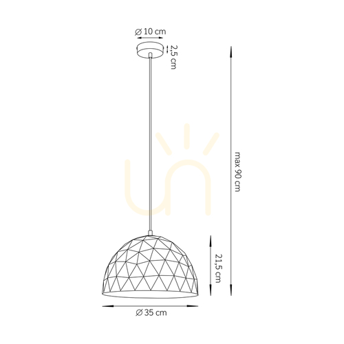 Verifica Lampă suspendată Sigma Diament M alb auriu 35 cm 31373