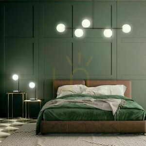 Lampă de masă Sigma Gama negru sticlă albă 43 cm 50201 small 1