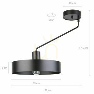 Plafonieră Sigma Jumbo 1 Negru Oțel 35 cm SKU 31529 small 1